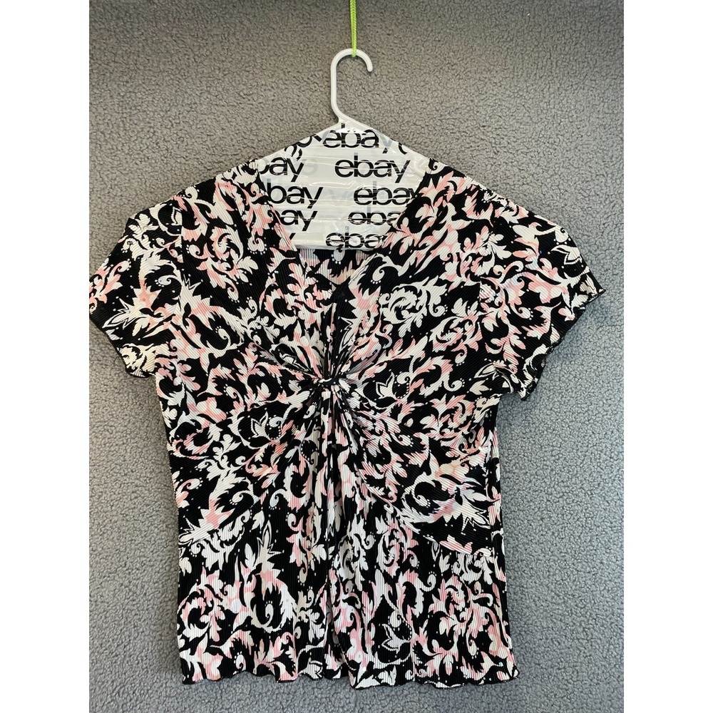 Brittaney Black‎ Shirt Womens 2XL Black Short Sleeve  Blouse